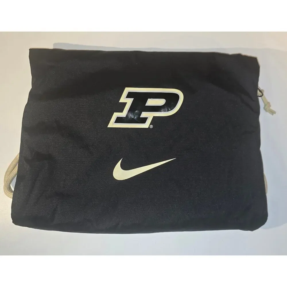 Nike Purdue Boilermakers Drawstring Backpack Sackpack Black Gold Zip